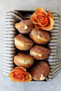 Salted Caramel Cream Cheese Filled Cinnamon and Sugar Donuts