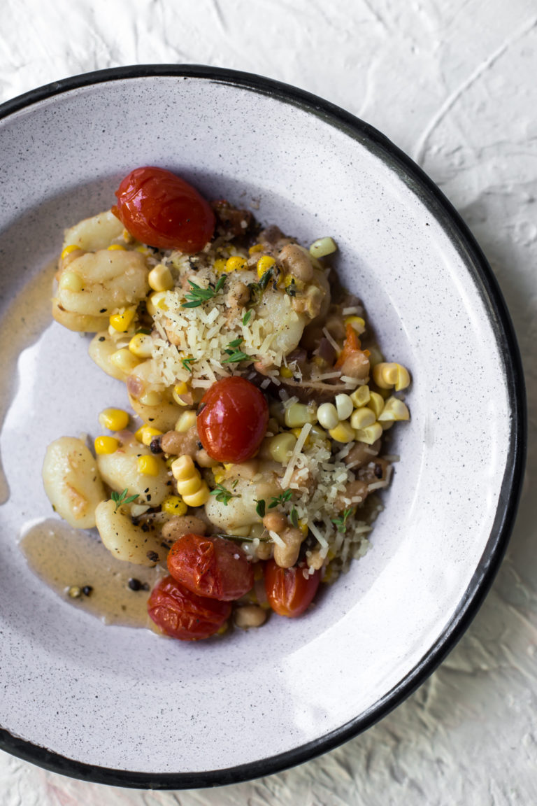 White Bean and Gnocchi Succotash