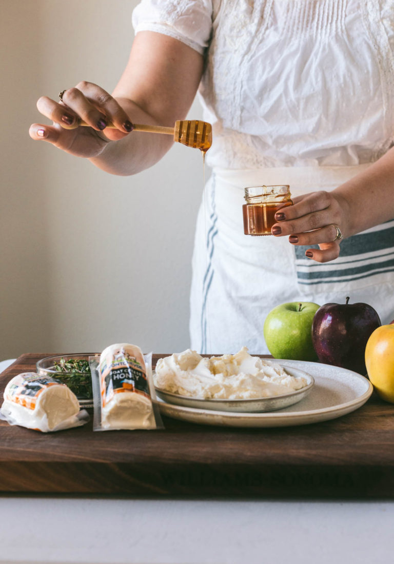 Honey Whipped Goat Cheese with Apple Slices